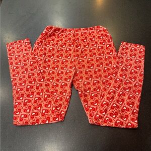 LuLaRoe‎ Red Heart Patterned Leggings